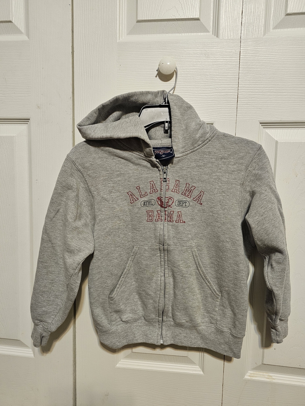 Alabama Crimson Tode Jansport Gray Kids' Bama Zip Hoodie Med 10/12